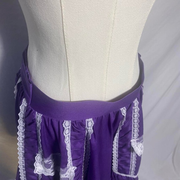 Fashions by Bettye vintage purple white lace square dancing midi skirt - Picture 8 of 8